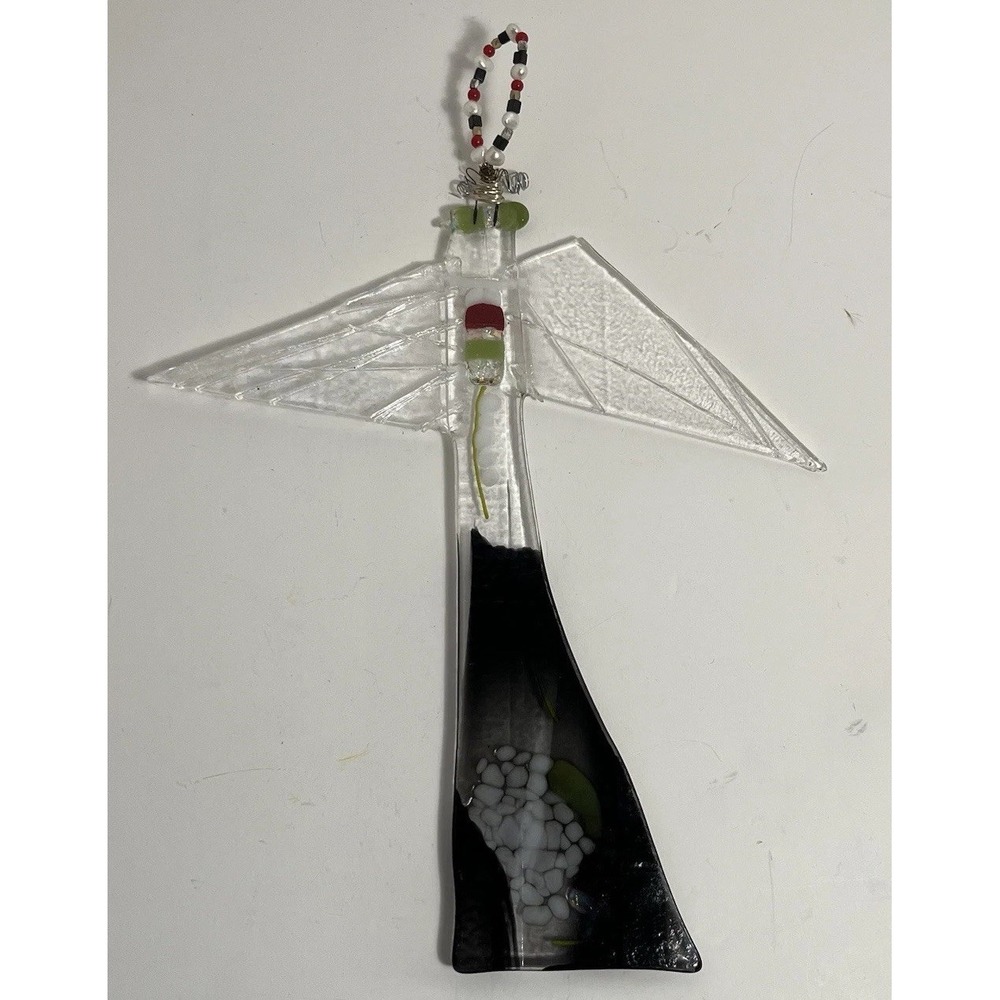 VTG Fused Glass Angel by Lisa Jackson Stained Glass Sun Catcher